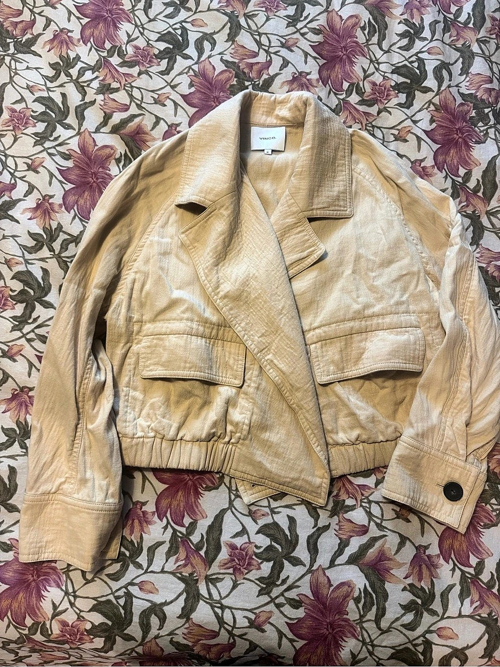 Vince Utility Jacket Cotton Yellow Size Medium